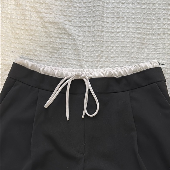 Zara Black Track Pants with White Waistband - Picture 3 of 4